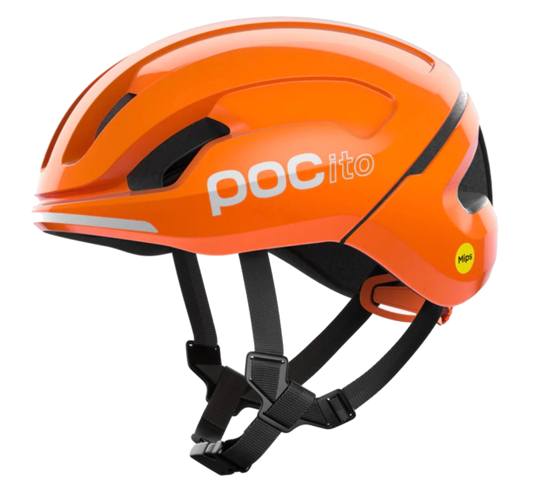 POCito Omne MIPS Biking Helmet - Mountain Kids Outfitters: Fluorescent Orange, Side View