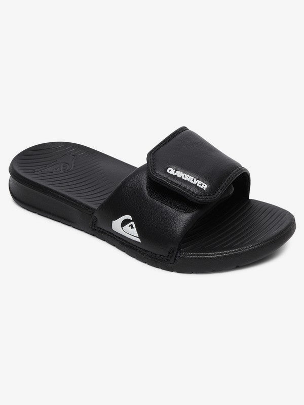 Quiksilver Boys' Bright Coast Adjustable Sandals - Mountain Kids Outfitters: Black Color - White Background front view