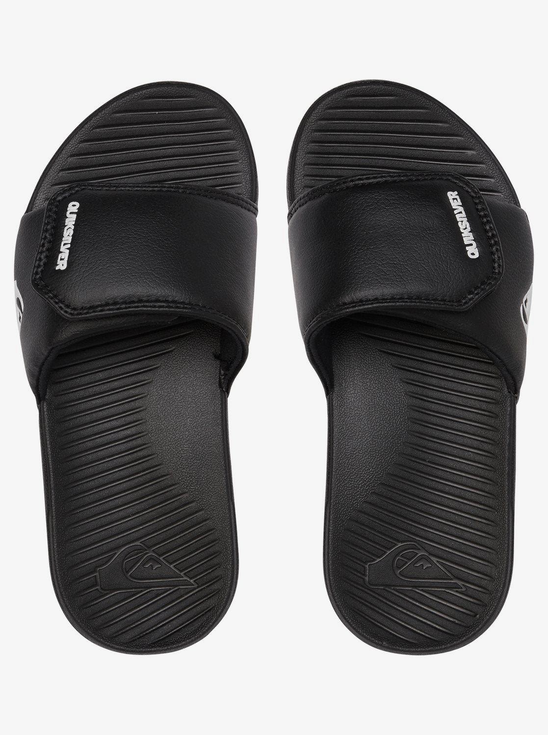 Quiksilver Boys' Bright Coast Adjustable Sandals - Mountain Kids Outfitters: Black Color - White Background  top view