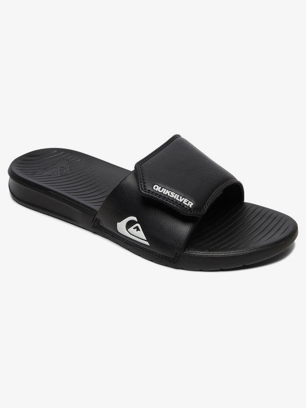 Quiksilver Bright Coast Adjustable Youth Sandals - Mountain Kids Outfitters: Black (XKWK) Color - White Background front view