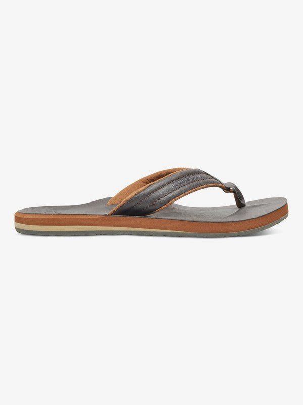 Quiksilver Carver Nubuck Youth Boys' Sandals - Mountain Kids Outfitters: Demitasse (CTK0) Color - White Background  side view