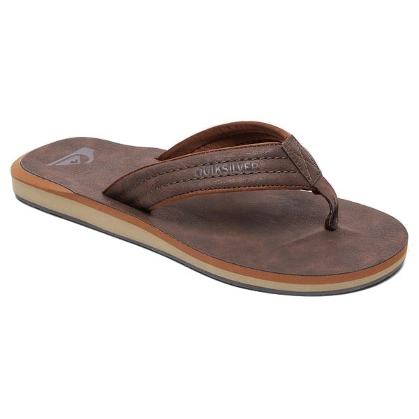 Quiksilver Carver Nubuck Youth Boys' Sandals - Mountain Kids Outfitters: Demitasse (CTK0) Color - White Background front view