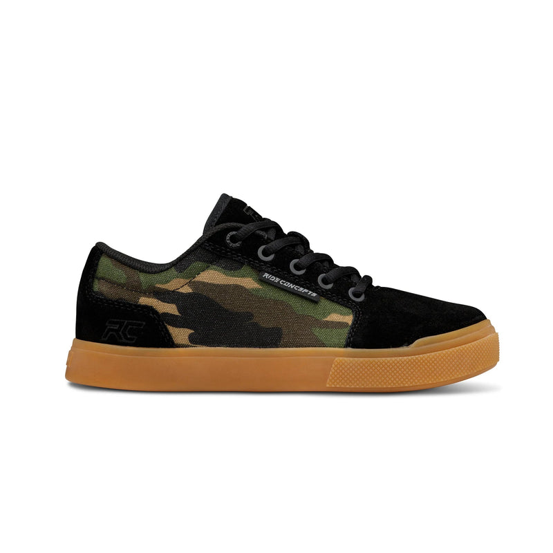 Ride Concepts Vice Youth Bike Shoes - Mountain Kids Outfitters: Camo Black, Side View
