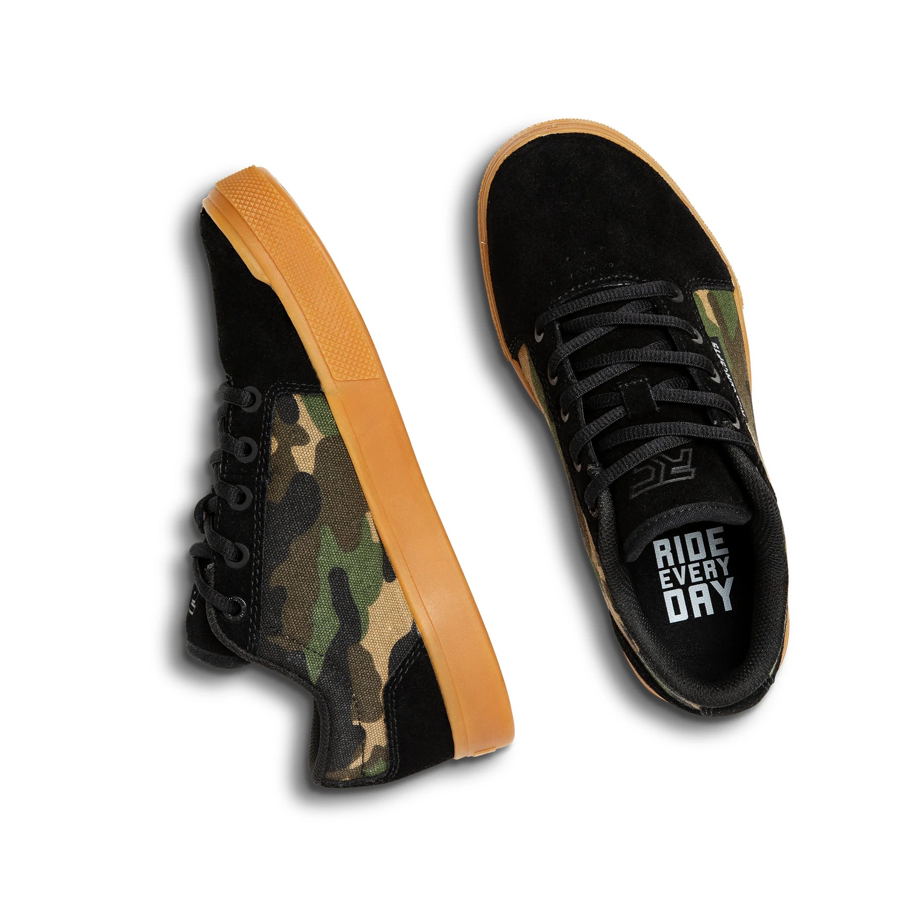 Ride Concepts Vice Youth Bike Shoes - Mountain Kids Outfitters: Camo Black, Top View