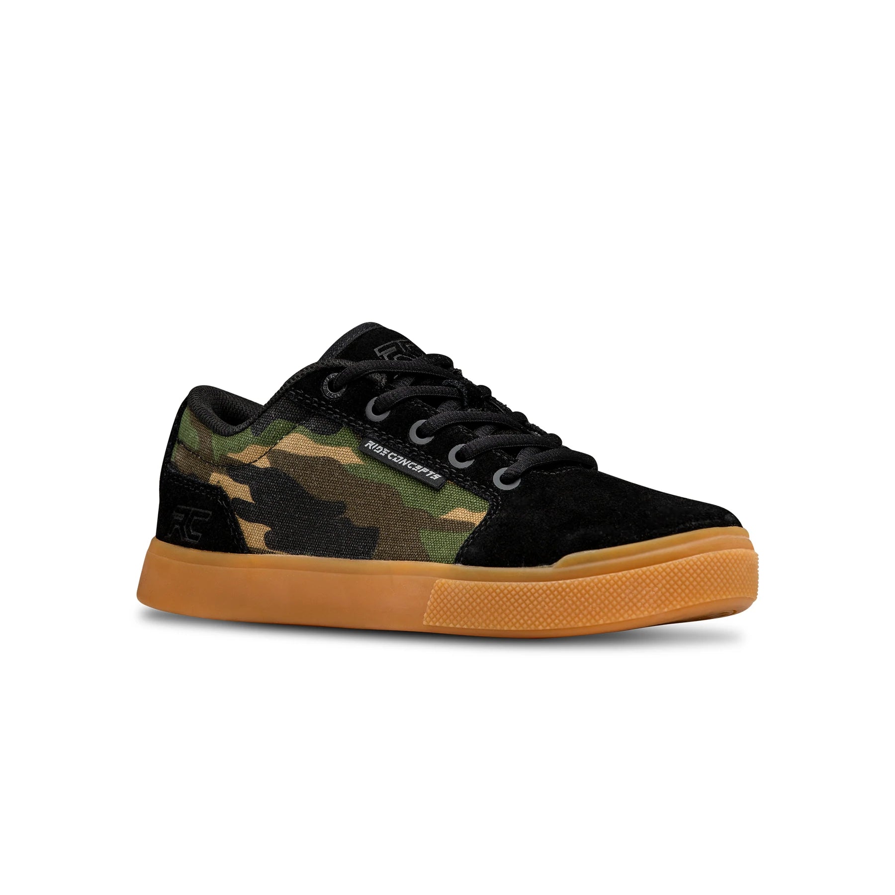 Ride Concepts Vice Youth Bike Shoes - Mountain Kids Outfitters: Camo Black, Front View
