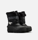 Sorel Children's Snow Commander Snow Boots - Mountain Kids Outfitters - Black/Charcoal Color - White Background front view