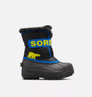 Sorel Children's Snow Commander Snow Boots - Mountain Kids Outfitters - Black/Blue Color - White Background side view