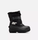 Sorel Children's Snow Commander Snow Boots - Mountain Kids Outfitters - Black/Charcoal Color - White Background side view