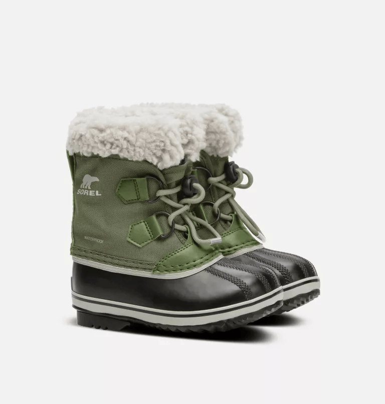 Sorel Children's Yoot Pac Nylon Snow Boots - Mountain Kids Outfitters - Hiker Green Color - White Background
