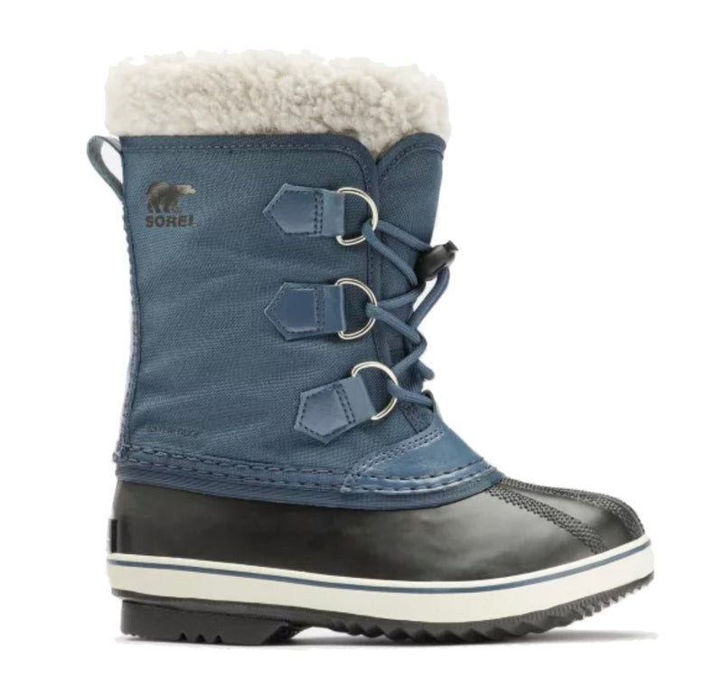 Sorel Children's Yoot Pac Nylon Snow Boots - Mountain Kids Outfitters - Uniform Blue/Black Color - White Background side view