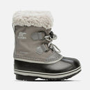 Sorel Children's Yoot Pac Nylon Snow Boots - Mountain Kids Outfitters - Quarry/Dove Color - White Background side view