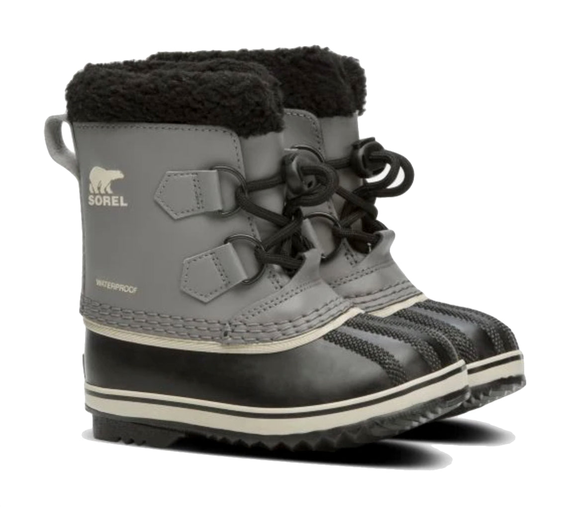 Sorel Children's Yoot Pac TP Snow Boots - Mountain Kids Outfitters - Quarry/Black Color - White Background
