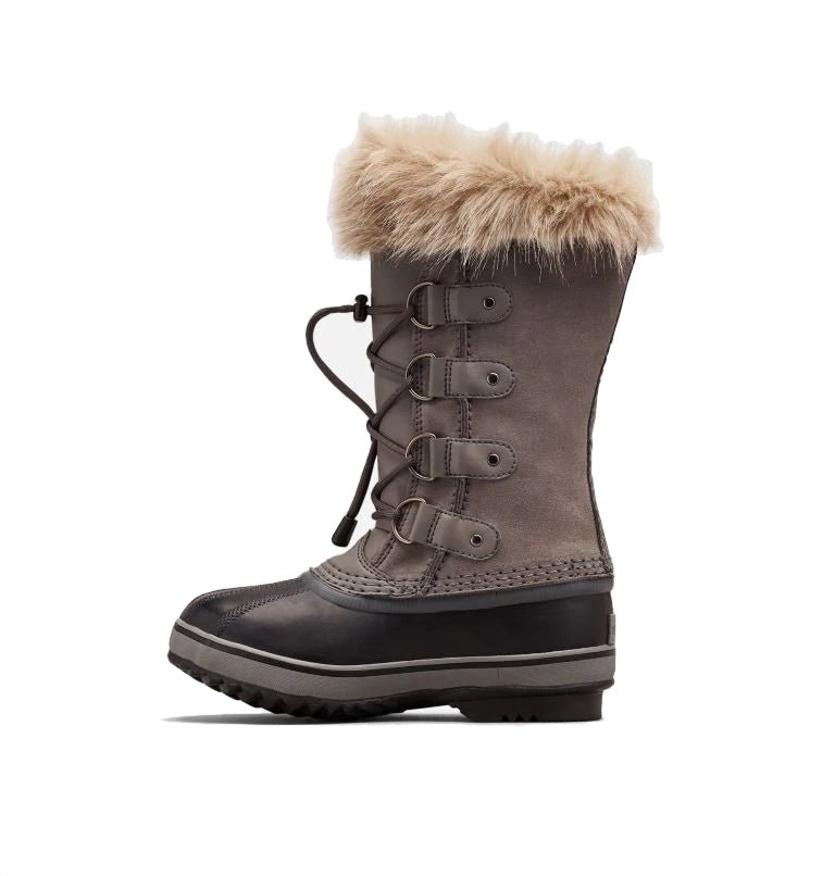 Sorel Youth Joan of Arctic Winter Boots - Mountain Kids Outfitters - Quarry Color - White Background side view