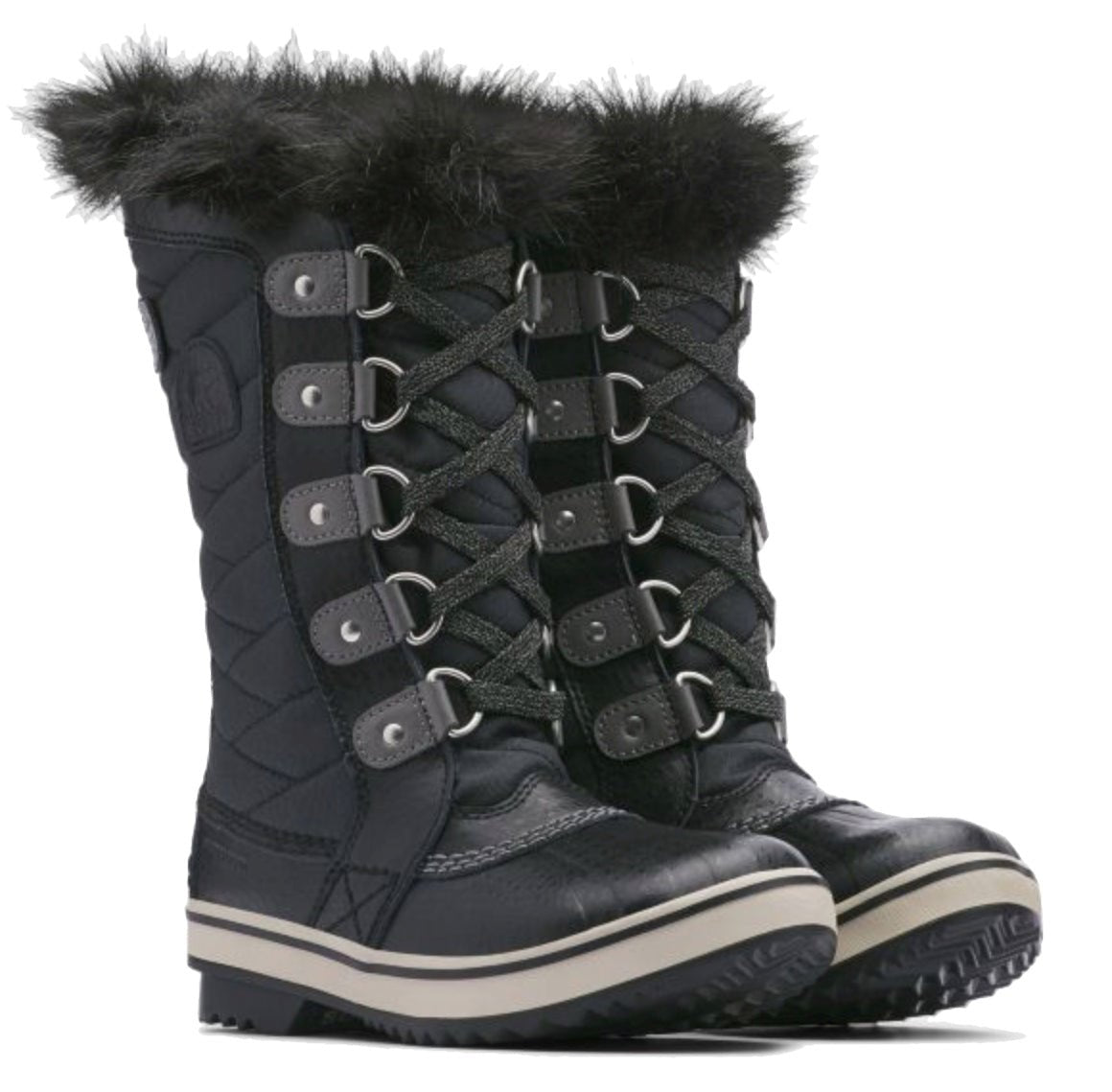 Sorel Youth Tofino II Snow Boots - Mountain Kids Outfitters - Black/Quarry Color - White Background