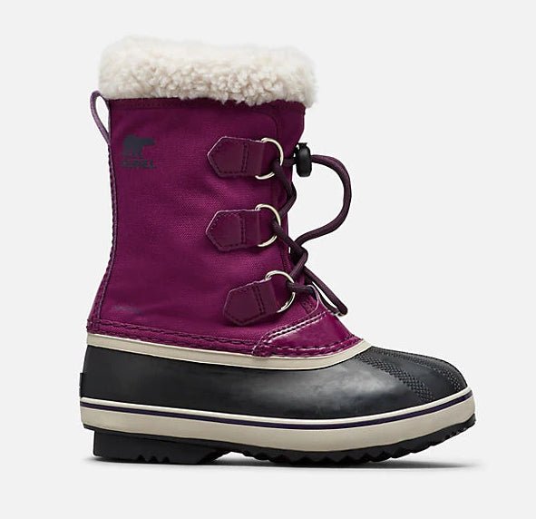 Sorel Youth Yoot Pac Nylon Winter Boots - Mountain Kids Outfitters in Uniform Purple on a white background side view