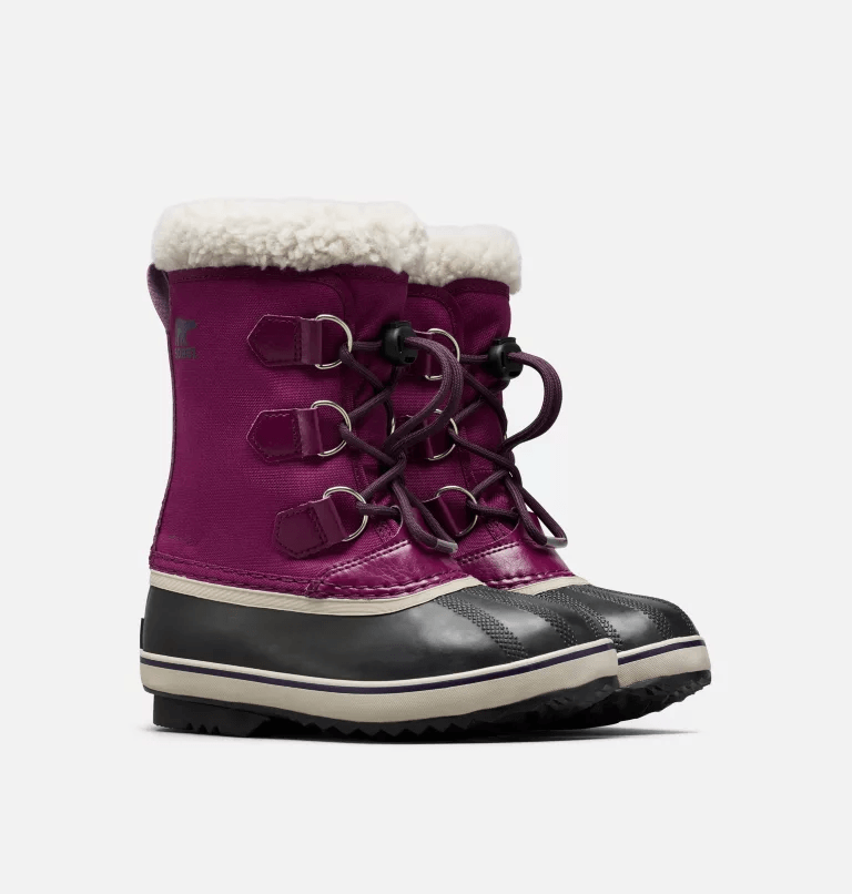 Sorel Youth Yoot Pac Nylon Winter Boots - Mountain Kids Outfitters in Uniform Purple on a white background.