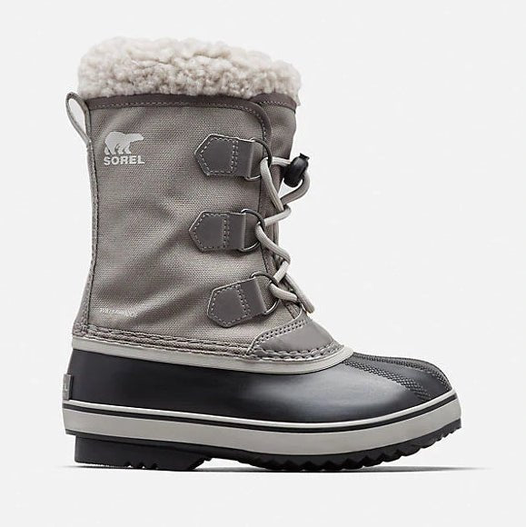 Sorel Youth Yoot Pac Nylon Winter Boots - Mountain Kids Outfitters in Uniform Grey on a white background side view