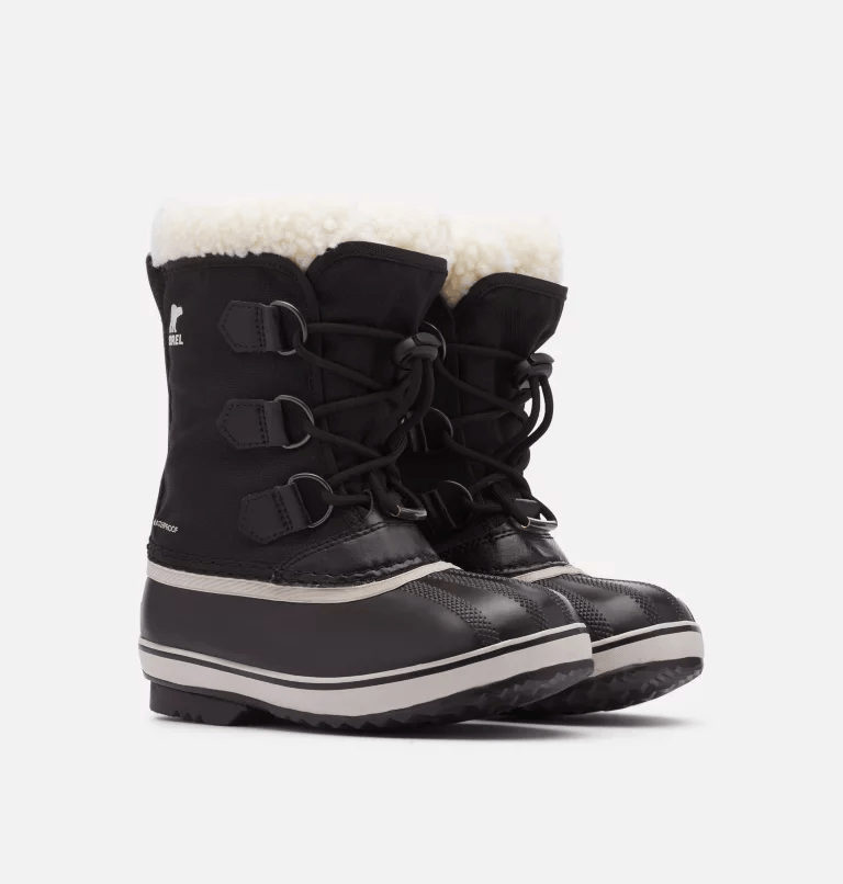 Sorel Youth Yoot Pac Nylon Winter Boots - Mountain Kids Outfitters in Uniform Black on a white background.