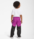 Back view of The North Face Kids Antora Rain Pants in Purple Cactus Flower, showcasing the entire backside.