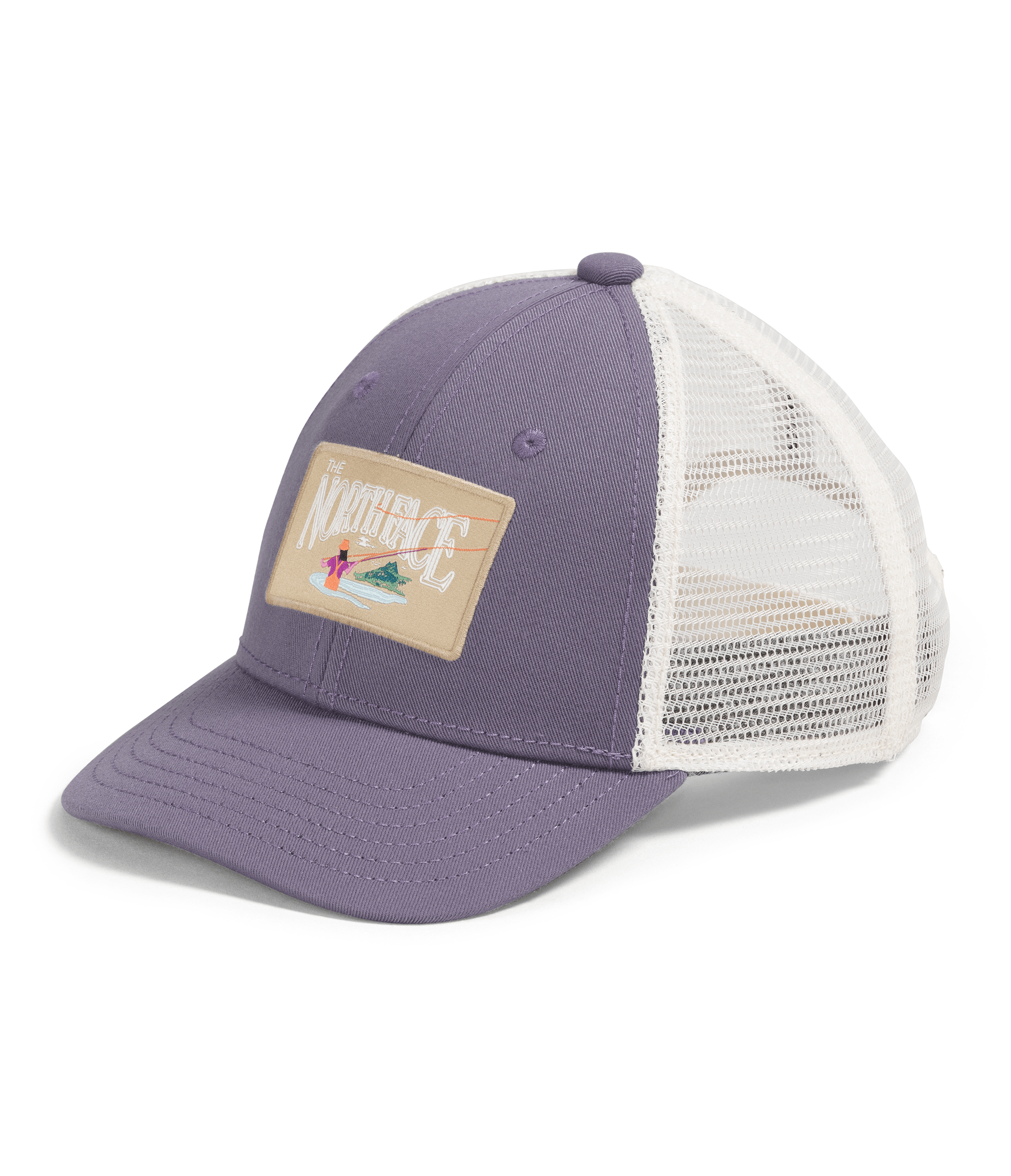 The North Face Kids' Mudder Trucker - Mountain Kids Outfitters: Lunar Slate / Graphic Patch Color - White Background front view