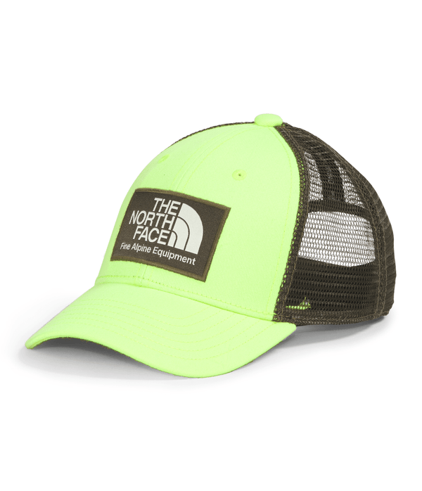 The North Face Kids' Mudder Trucker - Mountain Kids Outfitters: PLED Yellow / New Taupe Green Color - White Background front view