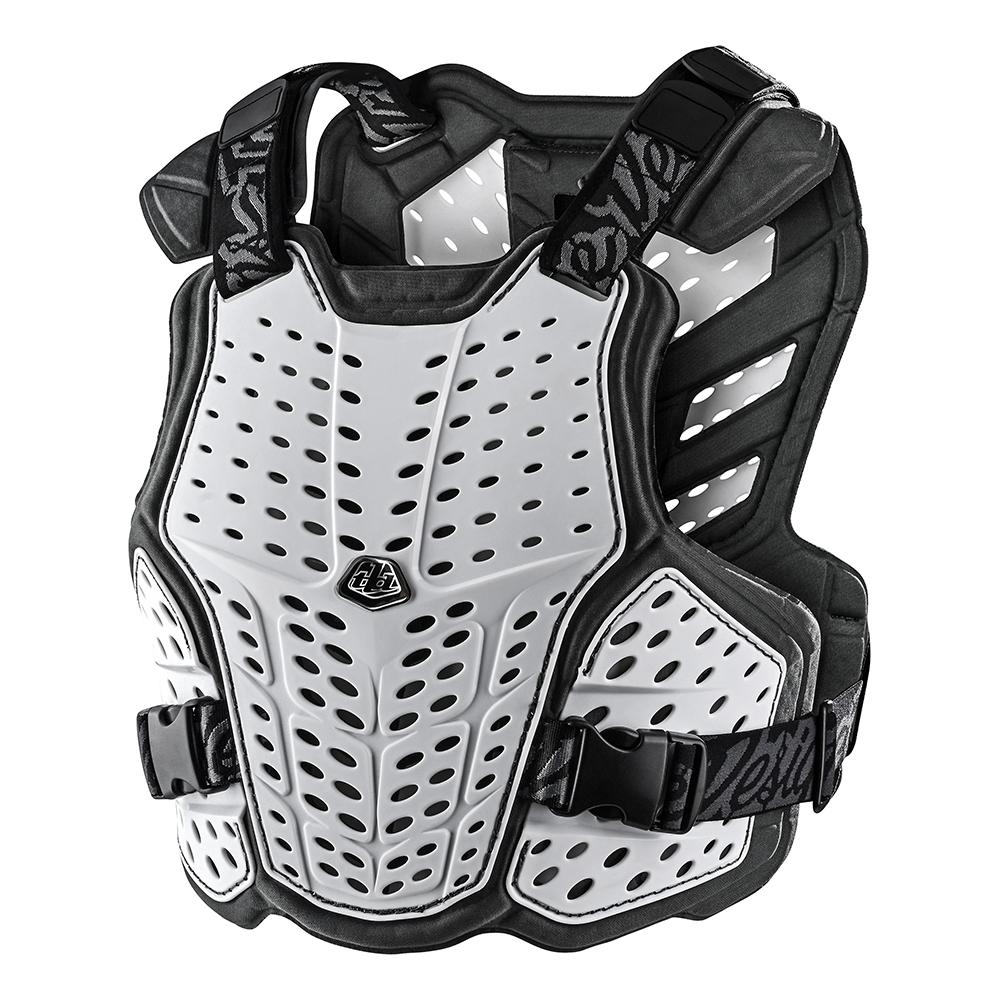 Troy Lee Rockfight Chest Protector 2023 - Mountain Kids Outfitters: Solid White, Front View