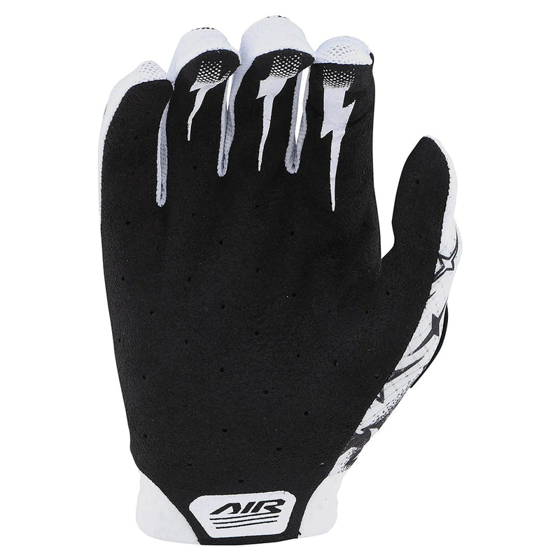 Troy Lee Youth Air Gloves Limited Edition - Mountain Kids Outfitters: Skull Demon White/Black, Palm