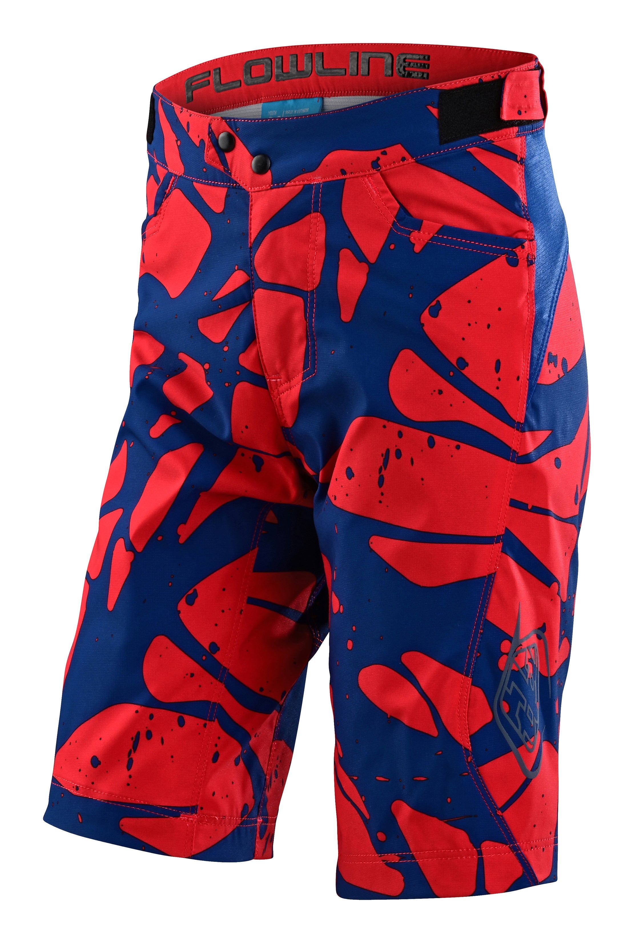 Troy Lee Youth Flowline Short Shell 2023 - Mountain Kids Outfitters: Eruption Brick, Front View